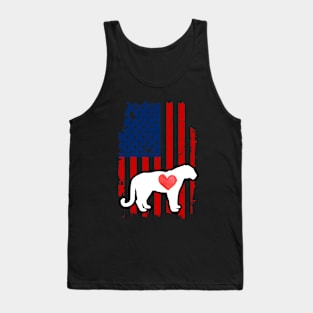 Tiger Merica Usa American Flag Tank Top